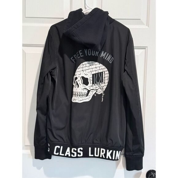 Rare Lurking Class Free Your Mind Skeleton Head Hoodie Jacket Men’s Medium - Picture 13 of 13